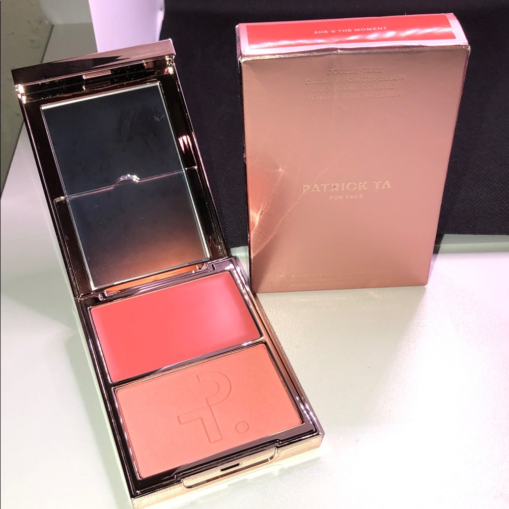 Patrick Ta double take crème powder blush duo in she’s the moment NEW